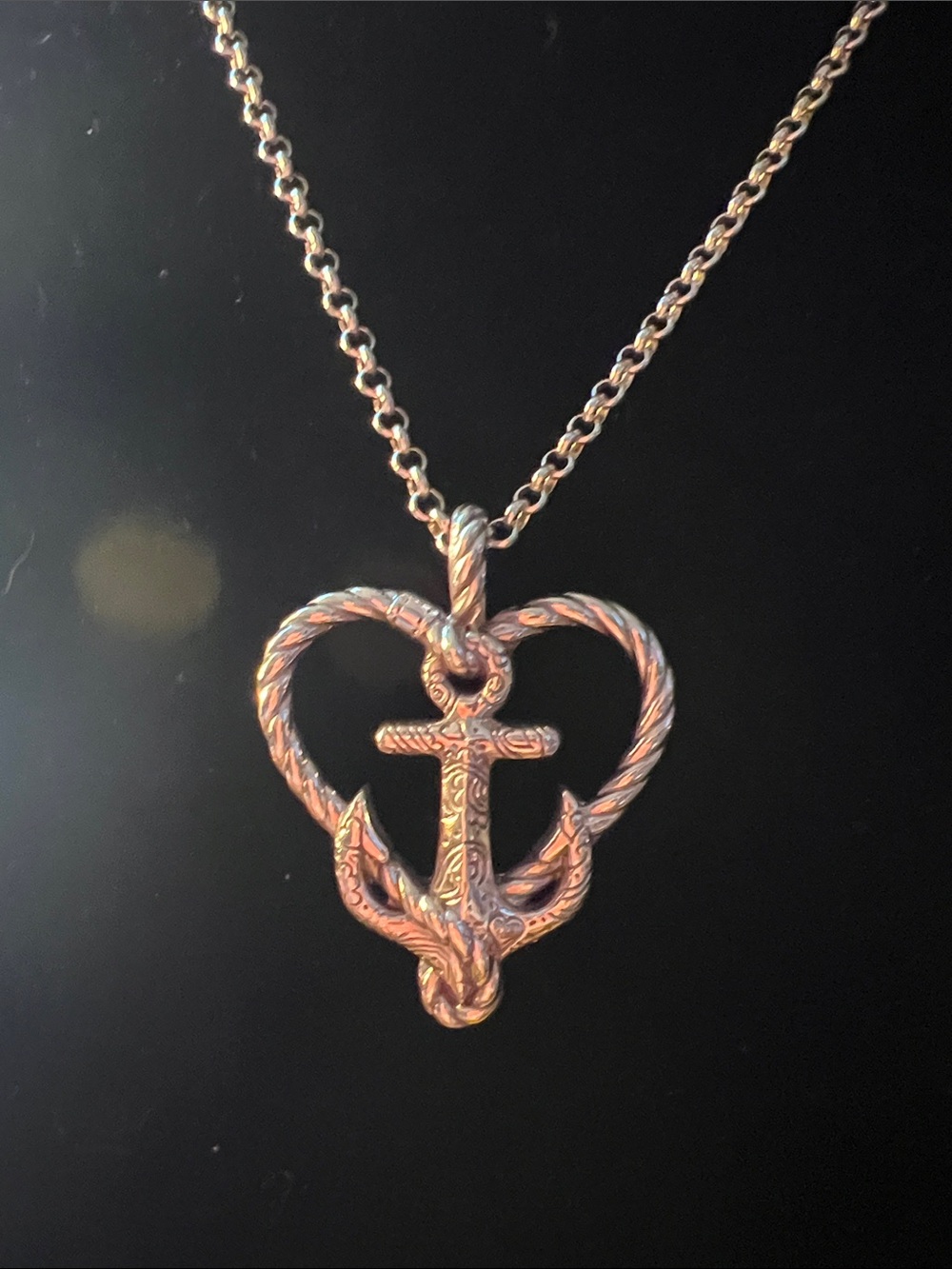 Brighton Silver Anchor Heart Pendant Necklace NWT - Picture 3 of 4